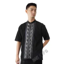 KEMEJA KOKO/JUBAH Baju Muslim Kemeja Koko Pendek Katun 0F17055 Hitam