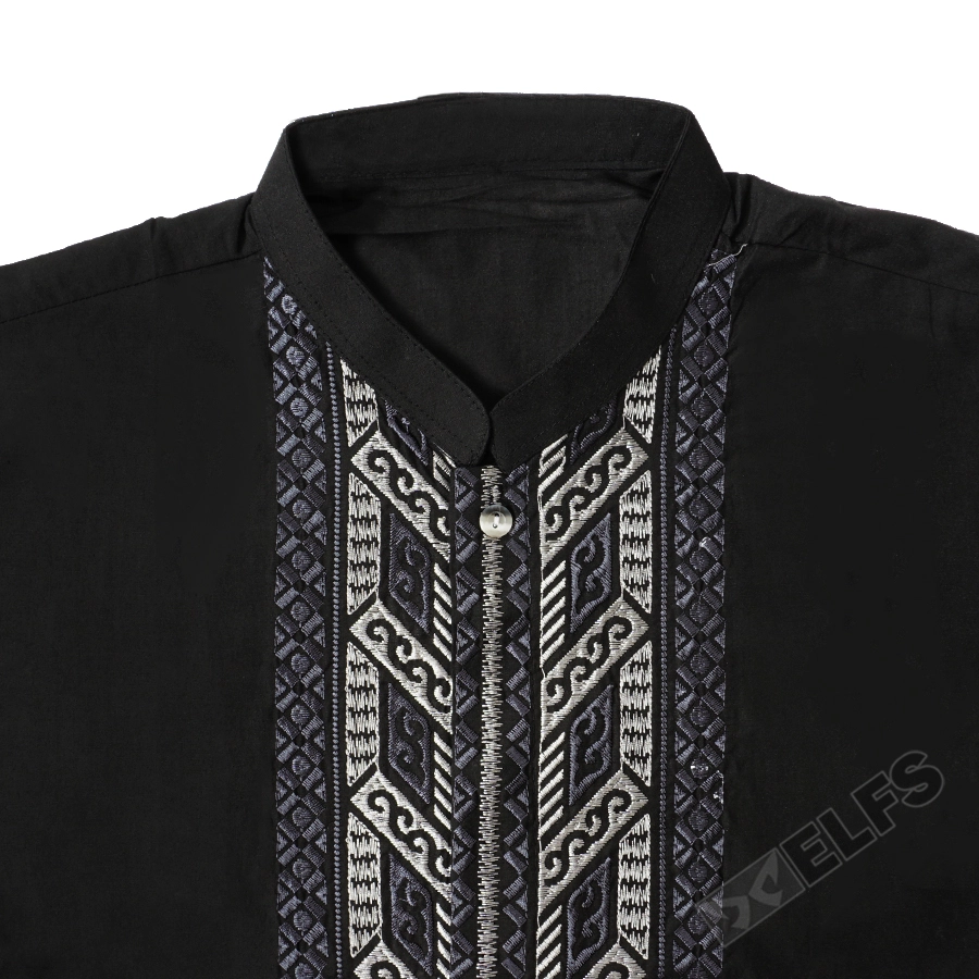 KEMEJA KOKO/JUBAH Baju Muslim Kemeja Koko Pendek Katun 0F17055 Hitam 3 msm_baju_koko_pendek_801_hx_2_copy