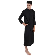 KEMEJA KOKO/JUBAH JUBAH PRIA GAMIS LENGAN PANJANG MUSLIM 5F17061 HITAM