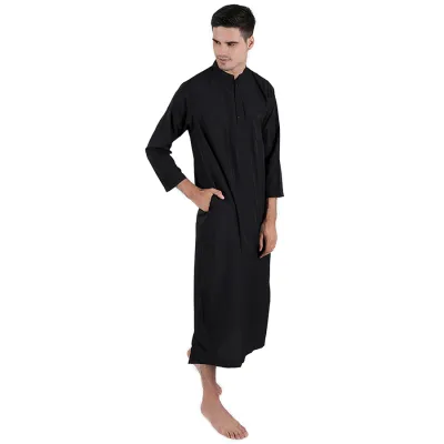 KEMEJA KOKO/JUBAH JUBAH PRIA GAMIS LENGAN PANJANG MUSLIM 5F17061 HITAM 2 msm_jubah_muslim_gamis_5f17061_hx_1