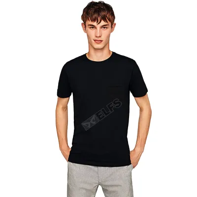 KAOS KANTONG Kaos Pria Katun Tshirt Combed 20S Slimfit Pocket Hitam 1 ok_cotton_combed_20s_slimfit_pocket_hx_0_copy