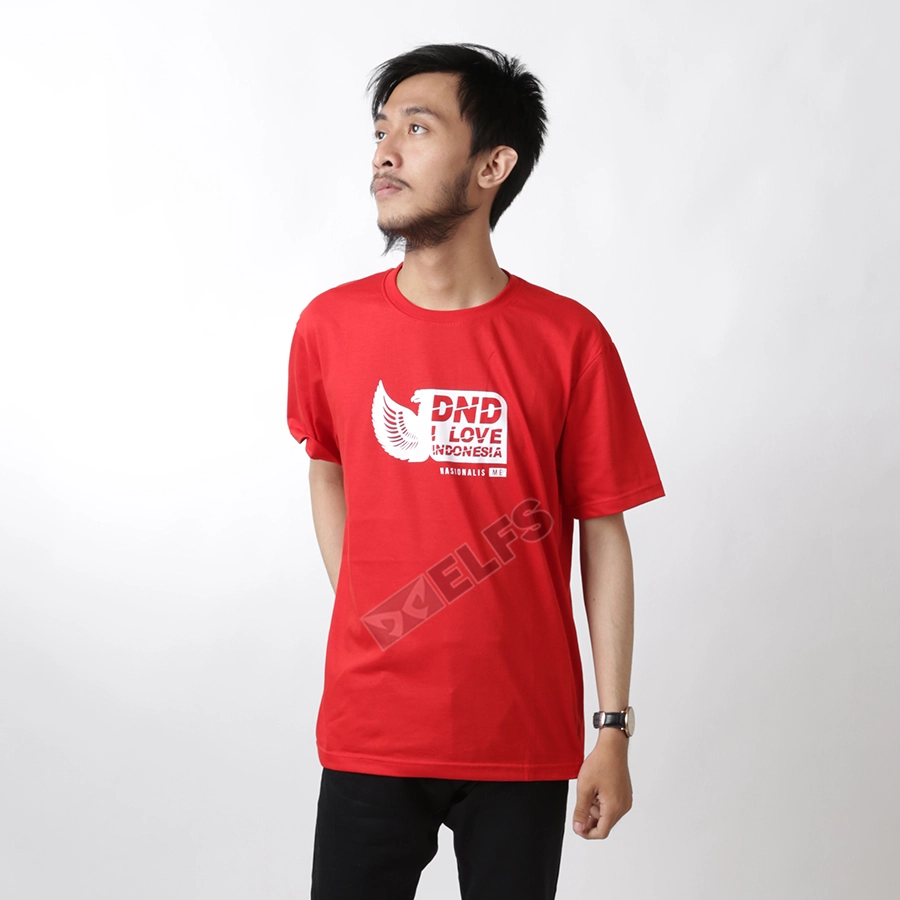 KAOS MOTIF KAOS PRIA ONECK PENDEK KATUN INDONESIA LOVE TSHIRT OBLONG MERAH CABE 1 ok_cotton_dnd_love_indonesia_mc0