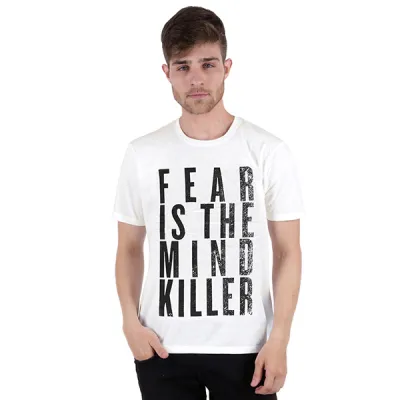 KAOS MOTIF Kaos Pria Katun Tshirt Fear is the Mind Putih 1 ok_cotton_fear_is_the_mind_px_0