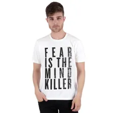 KAOS MOTIF Kaos Pria Katun Tshirt Fear is the Mind Putih