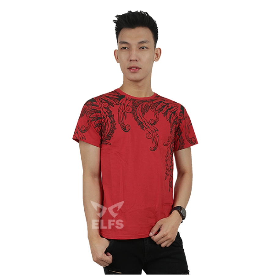 KAOS MOTIF Kaos Pria Katun Tshirt Half Dayak Merah Cabe 1 ok_cotton_half_dayak_mc_0