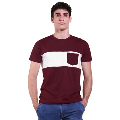 KAOS KANTONG Kaos Pria Katun Tshirt Line Pocket Maroon 1 ok_cotton_line_pocket_mo_0