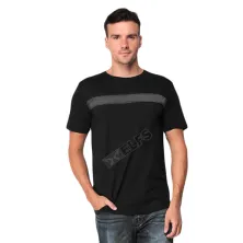 KAOS POLOS Kaos Pria Katun Tshirt Satu Garis Hitam