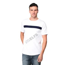 KAOS POLOS Kaos Pria Katun Tshirt Satu Garis Putih