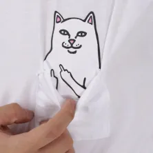 KAOS KANTONG KAOS PRIA ONECK PENDEK KATUN POCKET REVEAL CAT TSHIRT OBLONG PUTIH