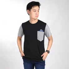 KAOS KANTONG KAOS PRIA ONECK PENDEK KATUN POCKET REVEAL ELMO TSHIRT OBLONG HITAM