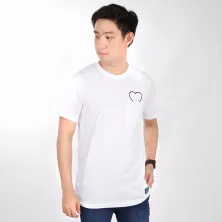 KAOS KANTONG KAOS PRIA ONECK PENDEK KATUN POCKET REVEAL HEART TSHIRT OBLONG PUTIH