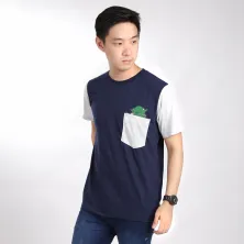 KAOS KANTONG KAOS PRIA ONECK PENDEK KATUN POCKET REVEAL JEDI TSHIRT OBLONG BIRU DONGKER