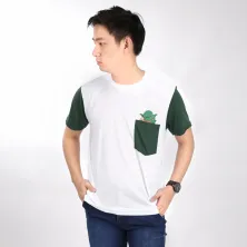 KAOS KANTONG KAOS PRIA ONECK PENDEK KATUN POCKET REVEAL JEDI TSHIRT OBLONG PUTIH