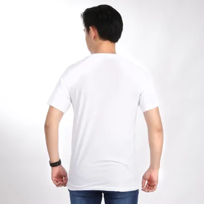 KAOS KANTONG KAOS PRIA ONECK PENDEK KATUN POCKET REVEAL LLAMA TSHIRT OBLONG PUTIH 2 ok_cotton_pocket_reveal_llama_px1