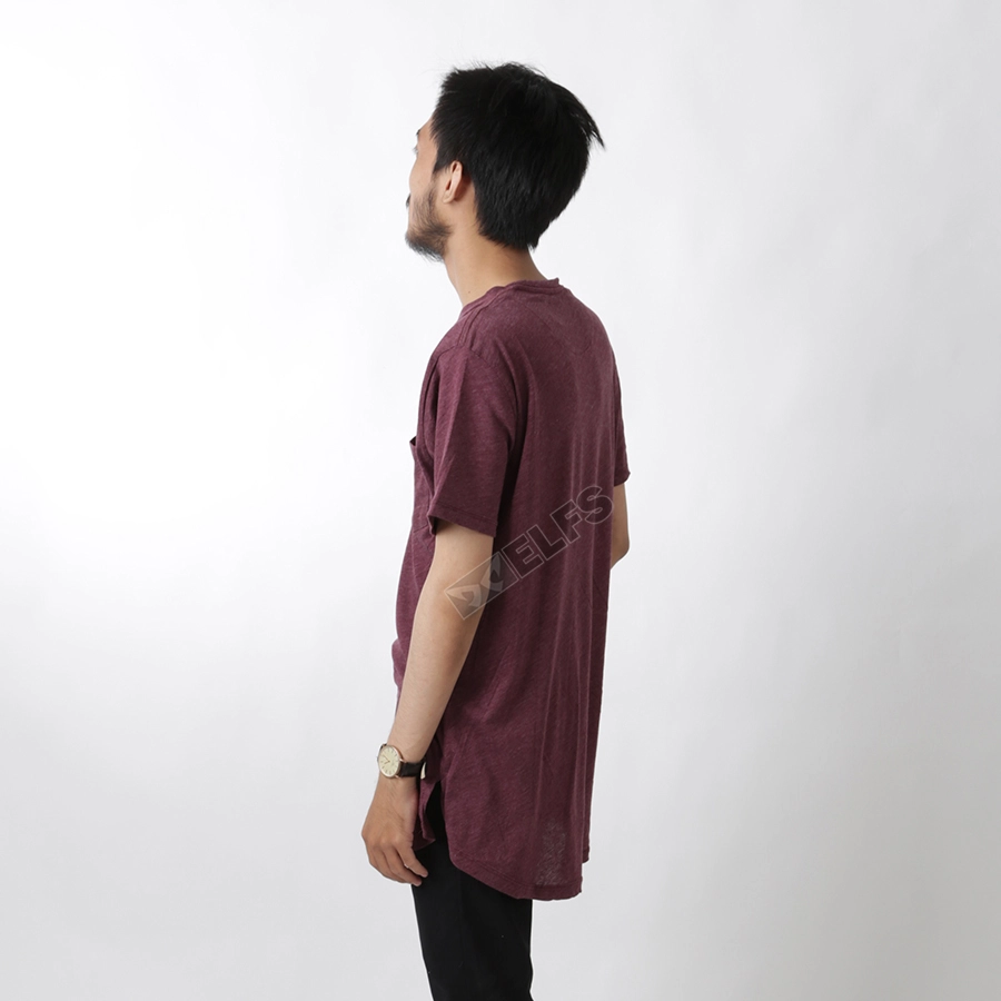 KAOS HOODIE KAOS PRIA ONECK LENGAN PENDEK KATUN LONGFIT POCKET TSHIRT OBLONG MAROON  2 ok_cotton_polos_longfit_pocket_mo1_copy