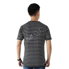 KAOS POLOS Kaos Pria Katun Tshirt Salur BW Hitam