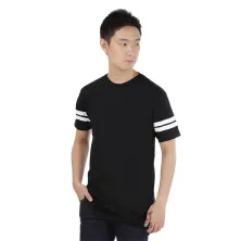 KAOS POLOS Kaos Pria Katun Tshirt Side Double Line Hitam