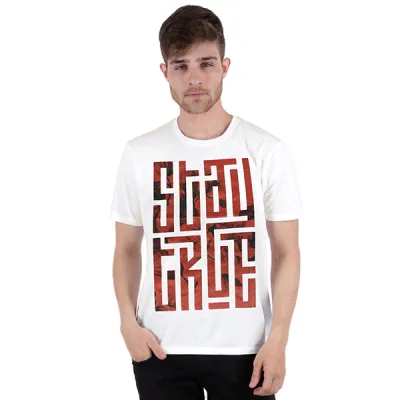 KAOS MOTIF Kaos Pria Katun Tshirt Stay True Putih 1 ok_cotton_stay_true_px_0