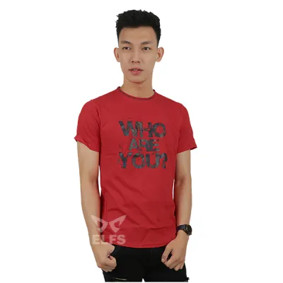 KAOS MOTIF Kaos Pria Katun Tshirt Who Are Merah Cabe 1 ok_cotton_who_are_mc_0