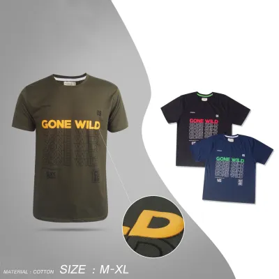 KAOS MOTIF Kaos Pria Katun T-shirt Wild Hijau Army 1 ok_cotton_wild_ia_0