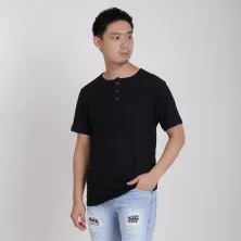 KAOS POLOS KAOS PRIA ONECK KATUN KANCING ETNIK NAVAJO TSHIRT HITAM