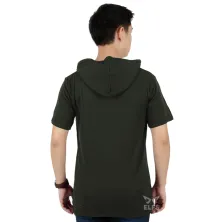 KAOS HOODIE Kaos Hoodie Pria Polos Hijau Tua