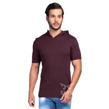 KAOS HOODIE Kaos Hoodie Pria Polos Maroon