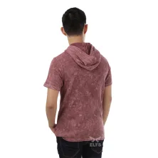 KAOS HOODIE Kaos Hoodie Pria Wafer Wash Maroon