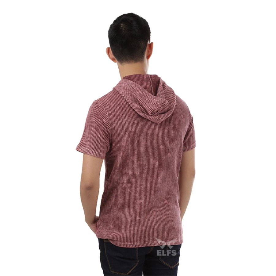 KAOS HOODIE Kaos Hoodie Pria Wafer Wash Maroon 2 ok_kaos_hoodie_wafer_wash_mo_1