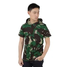 KAOS HOODIE Kaos Hoodie Pria Loreng Hijau Army