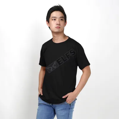 KAOS POLOS KAOS PRIA O-NECK TERRY T-SHIRT OBLONG POLOS HITAM 1 ok_kaos_tangan_pendek_hx0