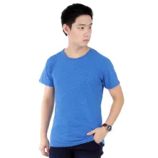 KAOS POLOS Kaos Pria Katun Tshirt Misty Simple 4O Biru Tua