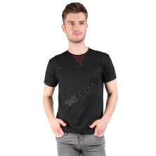 KAOS POLOS Kaos Pria Terry Tshirt Suede Triangle 6O Hitam