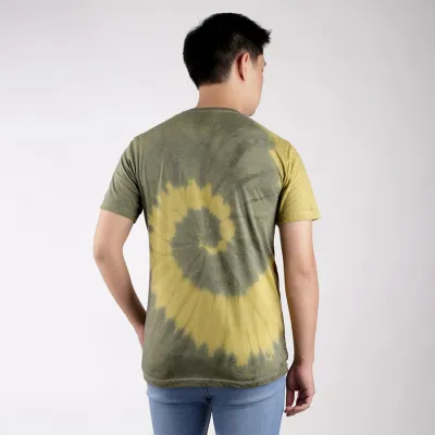 KAOS MOTIF Elfs Kaos Tie Dye T-shirt Premium Cotton Combed 20s/ Kaos Distro Pria/ Wanita/Kaos Tshirt Pria Wanita Kuning Tua 2 ok_tie_dye_kt1