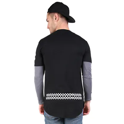 LENGAN PANJANG MOTIF Kaos Pria Lengan Panjang Katun Longfit Newyork Hitam 2 okj_cotton_longfit_newyork_hx_1