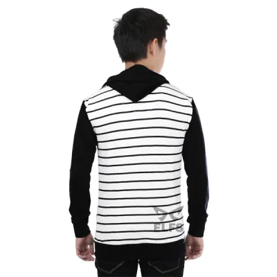 LENGAN PANJANG HOODIE Kaos Hoodie Pria Lengan Panjang Garis Kecil Hitam 2 okj_kaos_hoodie_garis_kecil_hx_1