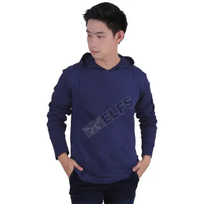 LENGAN PANJANG HOODIE Kaos Hoodie Pria Lengan Panjang Polos Biru Dongker 1 okj_kaos_hoodie_polos0_copy