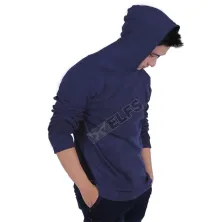 LENGAN PANJANG HOODIE Kaos Hoodie Pria Lengan Panjang Polos Biru Dongker