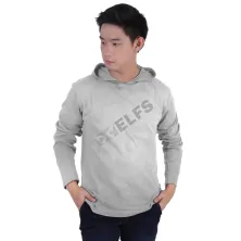 LENGAN PANJANG HOODIE Kaos Hoodie Pria Lengan Panjang Polos Abu Muda