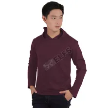 LENGAN PANJANG HOODIE Kaos Hoodie Pria Lengan Panjang Polos Maroon