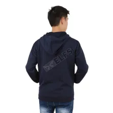 LENGAN PANJANG HOODIE Kaos Hoodie Pria Lengan Panjang Wafer Longsleeves Hoody Biru Dongker