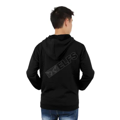 LENGAN PANJANG HOODIE Kaos Hoodie Pria Lengan Panjang Wafer Longsleeves Hoody Hitam 2 okj_kaos_hoodie_wafer_polos_hx_01_copy