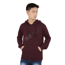 LENGAN PANJANG HOODIE Kaos Hoodie Pria Lengan Panjang Wafer Longsleeves Hoody Maroon