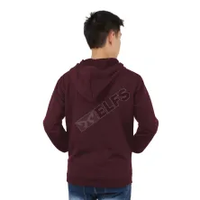 LENGAN PANJANG HOODIE Kaos Hoodie Pria Lengan Panjang Wafer Longsleeves Hoody Maroon