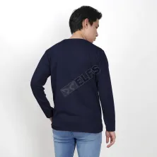 LENGAN PANJANG POLOS ELFS  KAOS LENGAN PANJANG PRIA TERRY LONG SLEEVE POLOS BIRU DONGKER