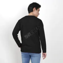 LENGAN PANJANG POLOS ELFS  KAOS LENGAN PANJANG PRIA TERRY LONG SLEEVE POLOS HITAM