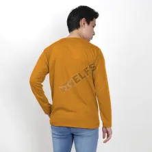 LENGAN PANJANG POLOS ELFS  KAOS LENGAN PANJANG PRIA TERRY LONG SLEEVE POLOS KUNING TUA