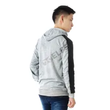 LENGAN PANJANG HOODIE Kaos Pria Lengan Panjang Terry Hoodie Jumper Abu Muda