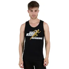 SINGLET CASUAL Kaos Singlet Pria Katun Keep Running Hitam