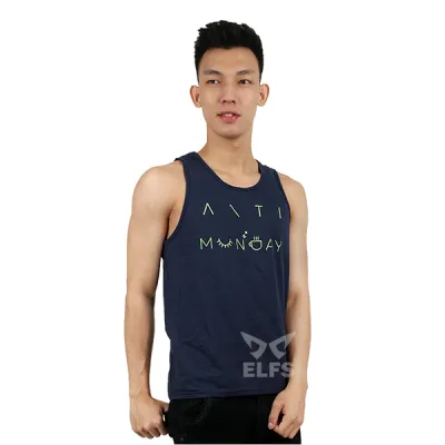 SINGLET CASUAL Kaos Singlet Pria Lengan Pendek Katun Monday Biru Dongker 1 oko_cotton_monday_bd_0